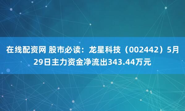 在线配资网 股市必读：龙星科技（002442）5月29日主力资金净流出343.44万元